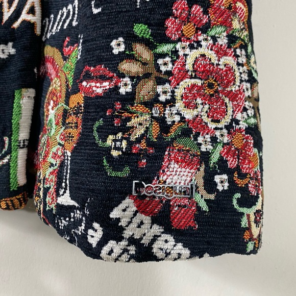 RARE Desigual Manteau Abrig Love Letters Patchwork Coat Multicolor Print - S - Picture 9 of 16